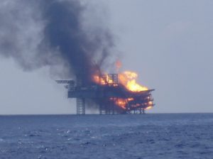 Oil Platform On Fire